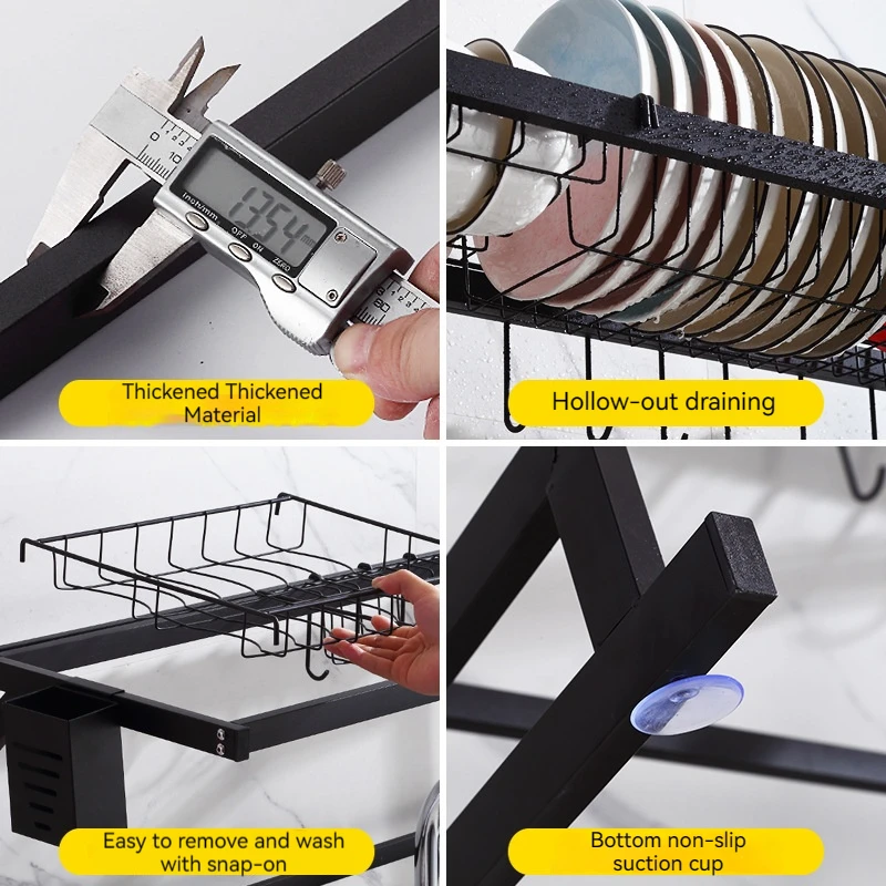 Kitchen Sink Dish Drain Organizer Rack Stainless Steel Tableware Drain Storage Rack Practical Kitchen Accessories Adjustable