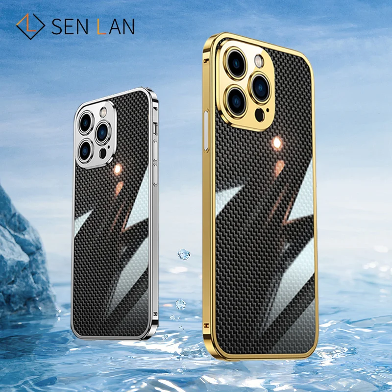 iphone 11 Pro Max leather case Luxury Stainless Steel Phone Case For IPhon 11 12 13 Pro Max Metal Frame Carbon Fiber Back Panel With Metal Lens Ring Protection cute iphone 11 Pro Max cases