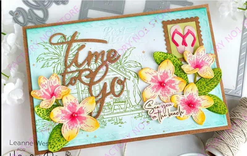 June New Summer Seaside Cutting Dies & Stamps & Stencil Scrapbook Diary Decoration Stencil Embossing Template DIY Greeting Card