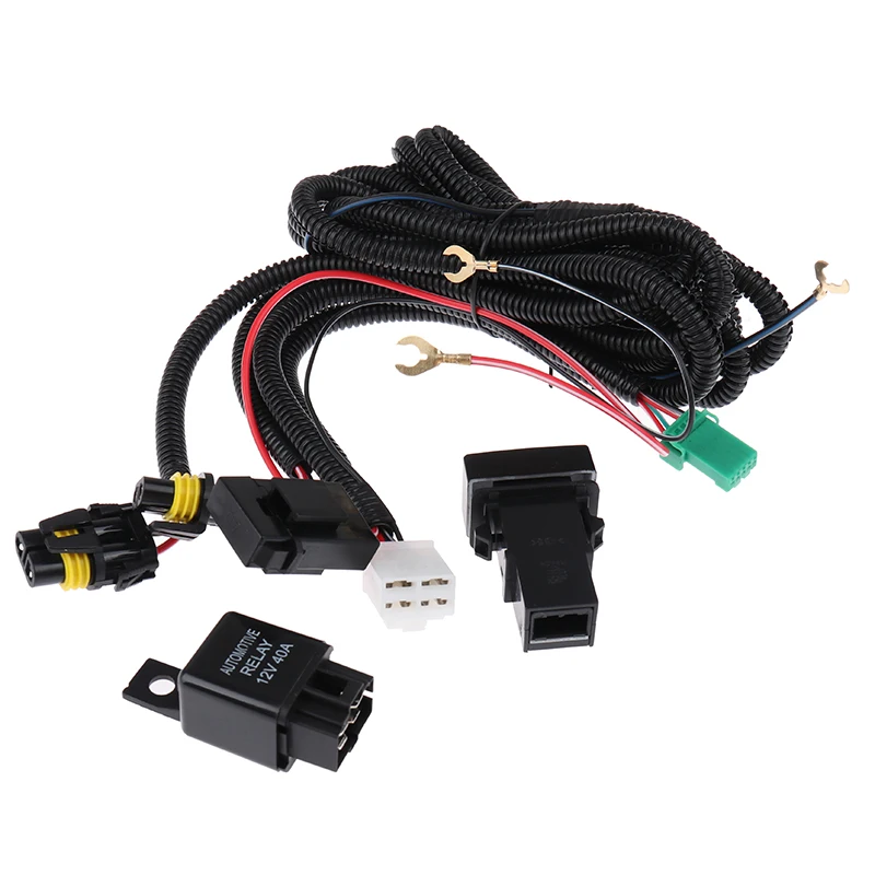 안개등 와이어링 하네스 소켓, 와이어 LED 표시기 스위치, H11, 12V, 40A 릴레이