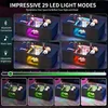 LED Coffee Tables Rectangle Center Table with Charging Station & Storage Drawers 5