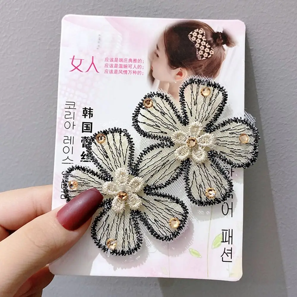 

Flower Seamless Magic Paste Fashion Butterfly Bow Bangs Paste Hair Clip Cutting Salon Acessories Ladies