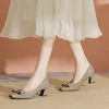 HOT Plus Size 40 HOT Women Shoes Square Toe 5cm Pumps Patent Leather Dress Butterfly Knot Boat Shoe Wedding Shoes Zapatos Mujerd 2