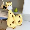 Cartoon Giraffe Crossbody Bag Girl Portable Pouch With Zipper CuteGiraffe Shape Plush Bag Animal Plush Shoulder Bag 3