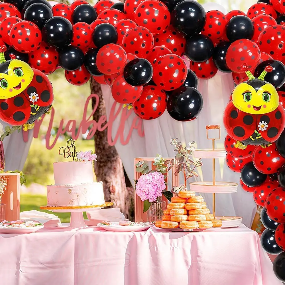 Kit De Globos De Confeti Rojo Y Negro, Globos De Confeti De 12 Pulgadas Para Bodas, Fiestas, Niñas, Mujeres, Cumpleaños, Baby Shower, Suministros De Decoración De Graduación