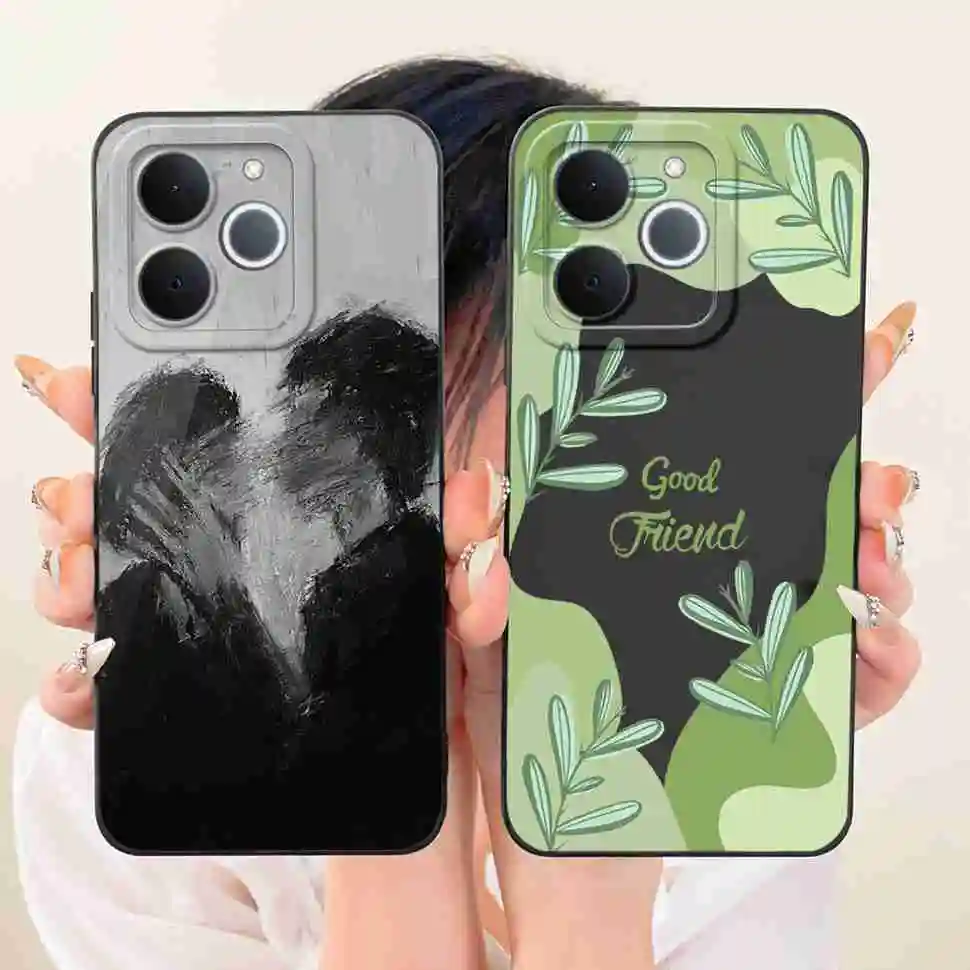 Cat Painted Soft Silicone Phone Case - Stylish Protective Back Cover Shell