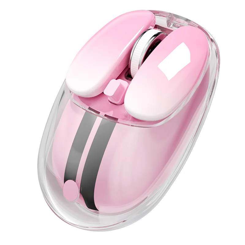Transparent Gradient Tri-Mode Wireless Mouse - Rechargeable Silent Mouse