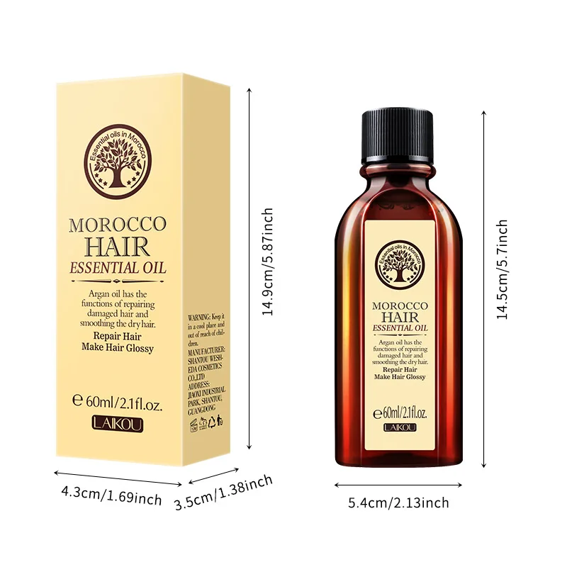 LAIKOU Morocco Hair Essential Oil - Smooth Dry and Damaged Hair, Hair Essence for Healthy and Shiny Hair