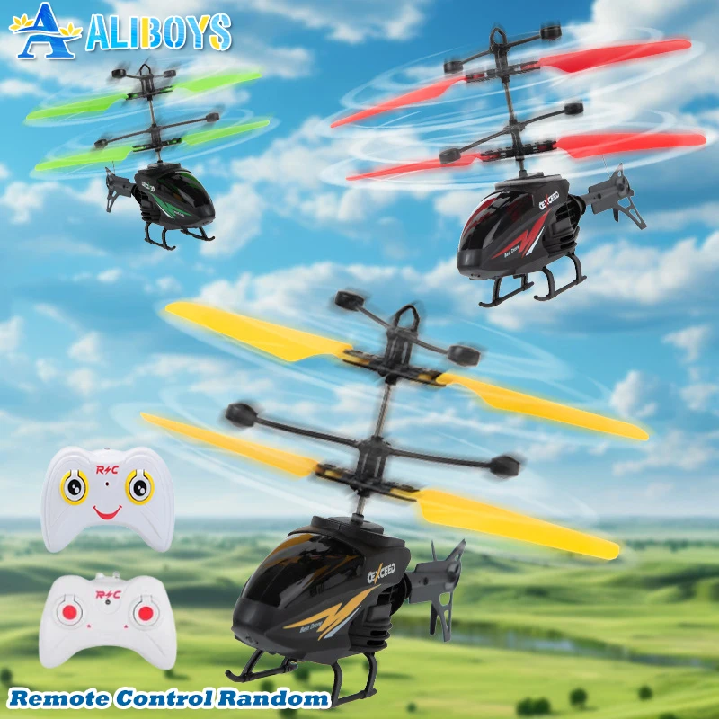 Hélicoptère RC télécommandé - 3 canaux, LED lumineux, jouet volant pour enfants