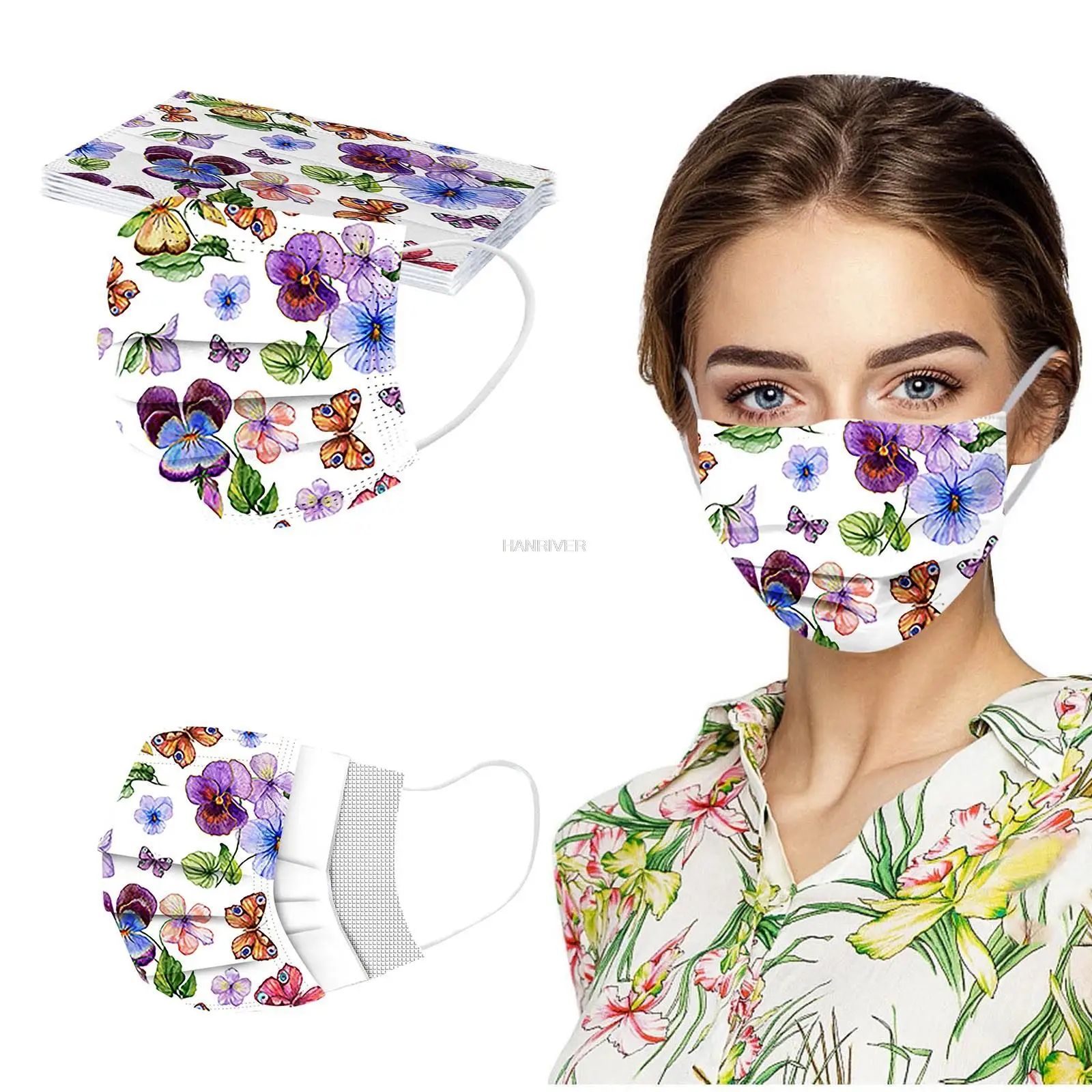 Masques FFP2 FFP3 colorés disposés en éventail, protection respiratoire fiable pour tous.