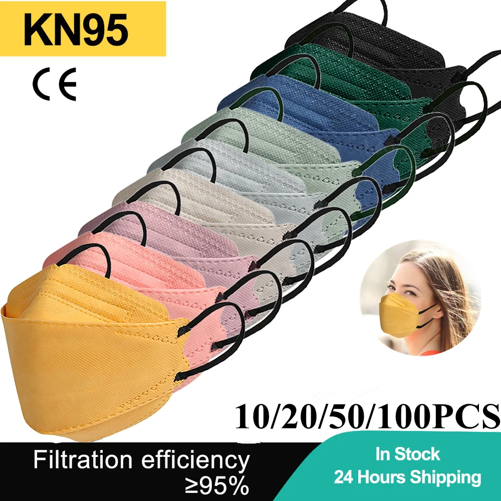Корейская маска KN95 для взрослых FFP2 Mascarillas FPP2 Homologadas Black Morandi 4-слойная защитная лица