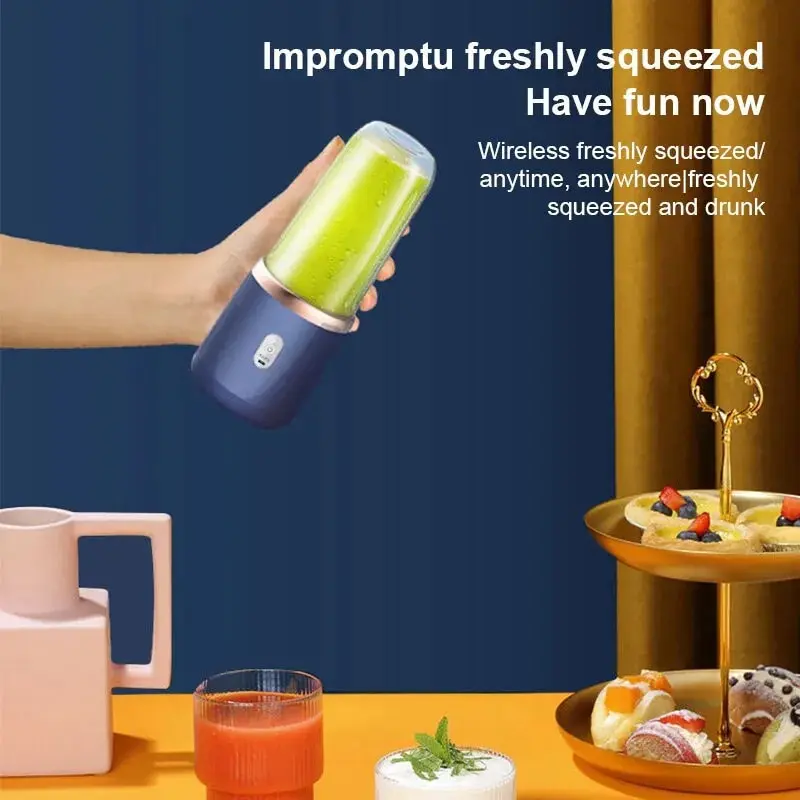 خلاط محمول زجاجة كهربائية 6 شفرات متعددة الوظائف خلاط عصير عصير طازج خلاط عصائر كأس الثلج معالج الطعام