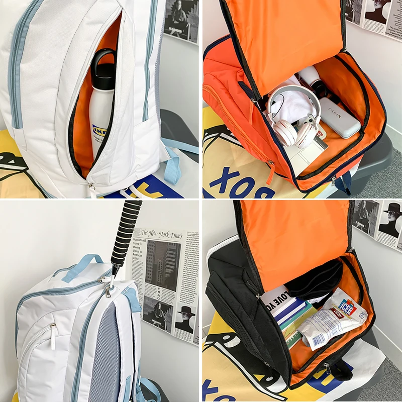 Large Capacity Tennis Racquet Backpack Outdoor Sports Fitness Bag Travel Cycling Daypack Basketball Schoolbag Gift for Men Women