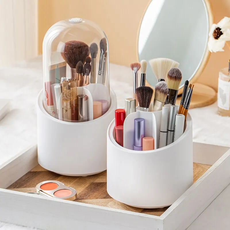 Cosmetic Storage Box Makeup Holder Dustproof Desktop Makeup Organizer for  Blue 