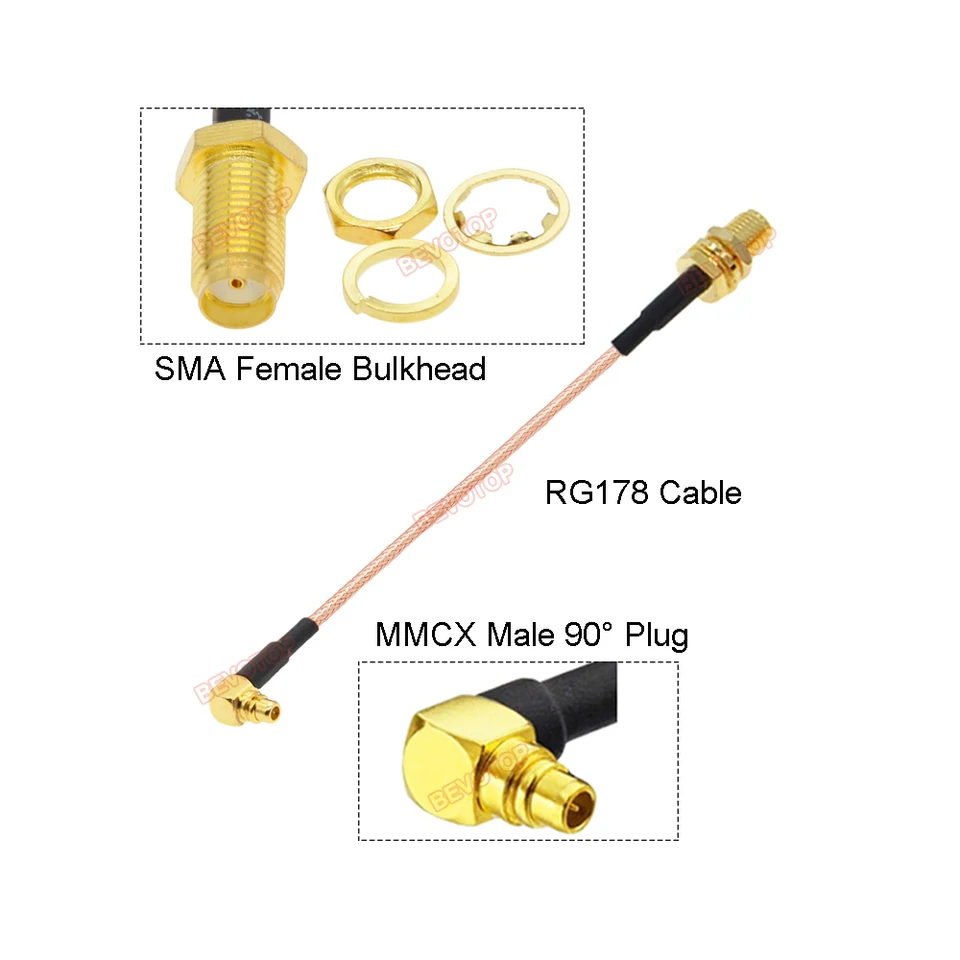 Cable RG58 SMA Macho Jack Plug A SMA Hembra Jack RF Pigtail Cable