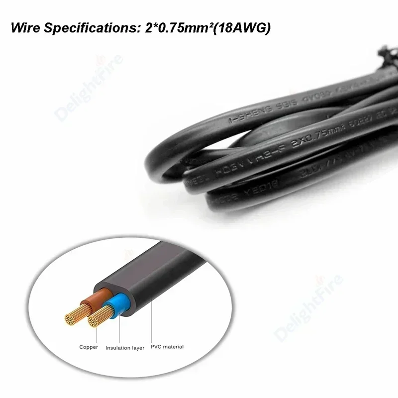 Enhanced Euro Power Cord 3m IEC C7 2-Pin Figure 8 EU Plug Power Supply Cable