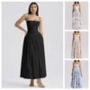Floral Print Sling Long Dress Women 2026 Summer Slim Sleeveless Backless Maxi Dresses Female Holiday Beach Party Gown Vestidos