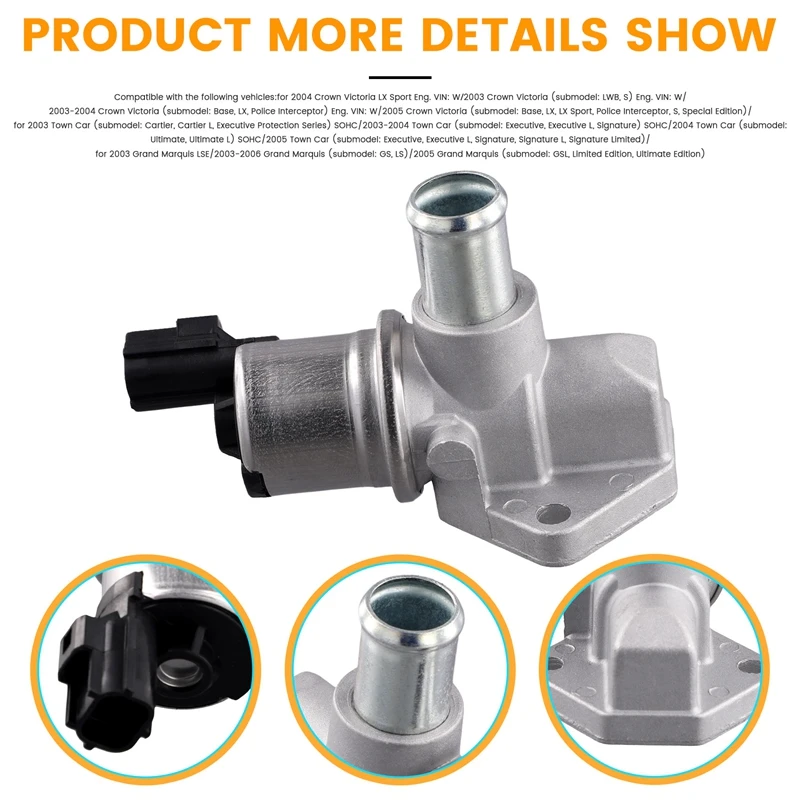 Idle Air Control Valve IAC Speed Stabilizer 2W7Z9F715BA AC412 4J1084 For Mercury Grand Marquis Ford 03-05