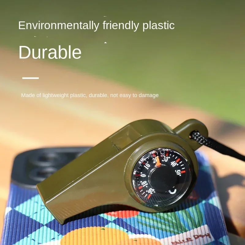 3 in 1 Outdoor Camping Climbing Signal Whistle with Compass Thermometer Emergency Survival Kit for Wild Survival