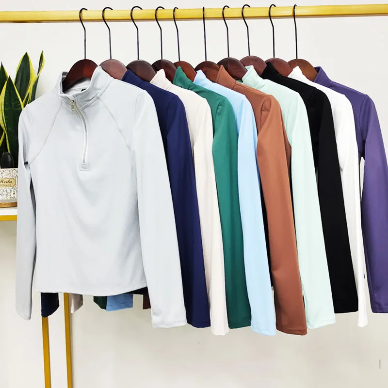 Tshirts Long Sleeve Riding Horse Long Sleeve Tshirt Zipper Sport