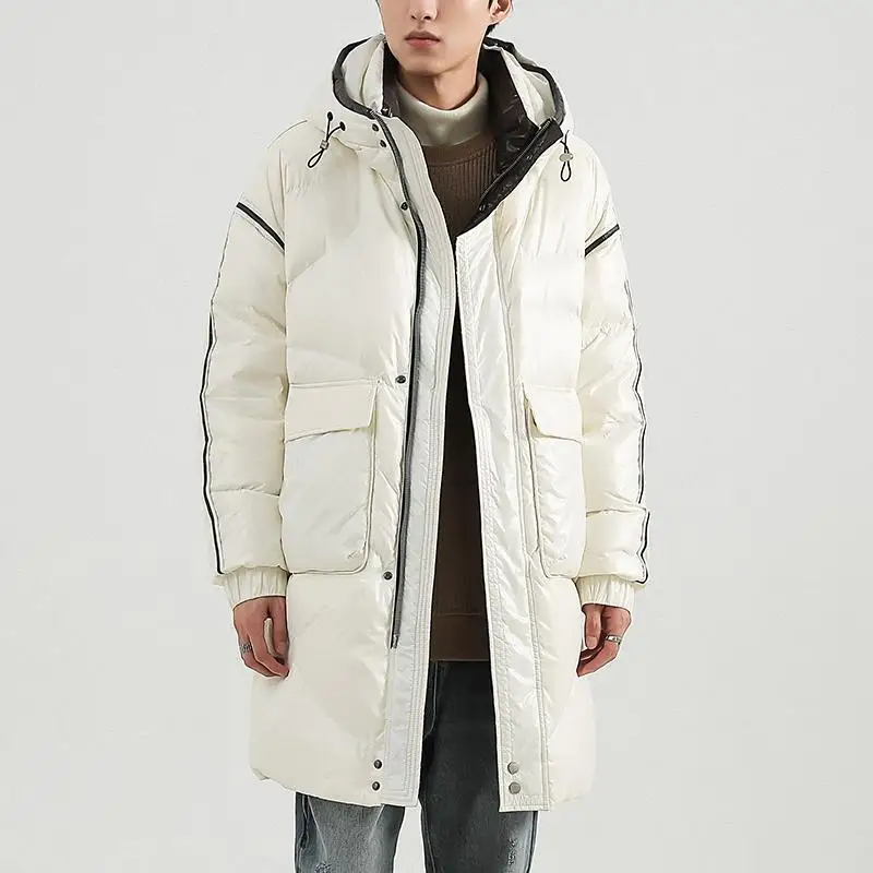 

New Down Jackets for Men Hot Style Winter Jacket Cotton Padded Warm Parka Coat Casual Fashin Hooded Fleece Long Male C16