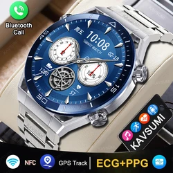 2024 NFC Smart Watch Men Sport GPS Track Watches Women Wireless Charging Custom Dial Call Heart Rate ECG Smartwatch For Man lady