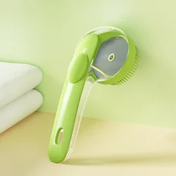 Dual - Action Pet Grooming Brush: Soothing Massage & Bath Scrubber for Dogs and Cats - Gentle Exfoliating and Lathering Experience (Green)