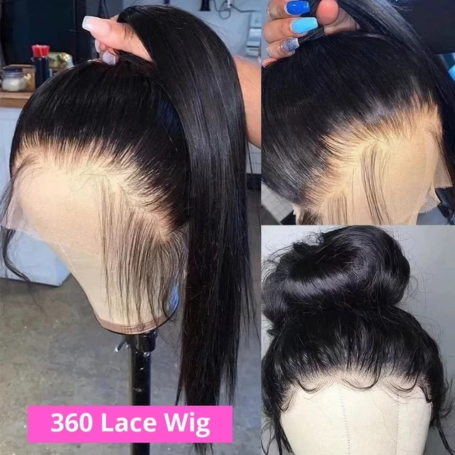 Perruque complète en dentelle 360 de 30 à 32 pouces, cheveux humains pré-épilés HD 13x6, densité 220%, perruques frontales droites en dentelle pour femmes 1