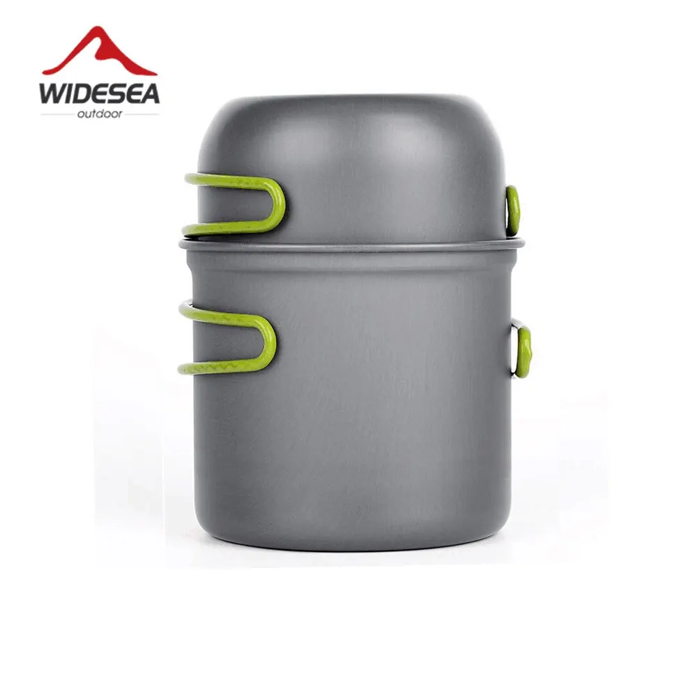 Camping Cookware Widesea Ultralight Camping Cooking Utensils Outdoor Tableware Pot Set Hiking Picnic Travel Tourist Dishes Supplies Equipment