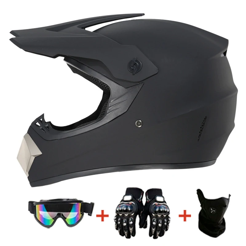 Kids and Youth Full-Face Motorcycle Helmets, Dirt Bike Gear, Off-Road Goggles, and Cycling Protective Gloves