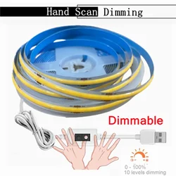 Ultra - Luminous USB - Powered COB LED Strip Light with Adjustable Touch Sensor and Hand Scan Dimming (Natural White)