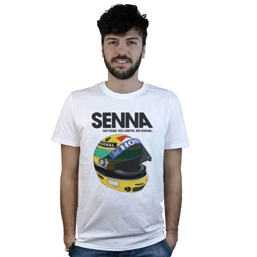 Maglietta Maglietta Maglia Maglia Maglia Uomo Ayrton Senna Auto F1 Formula 1 Casco