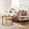 Coffee Table Faux Marble Nesting Table for Small Place 2 Sets Modern Furniture Living Room Sets End Side Table Night Stand 6