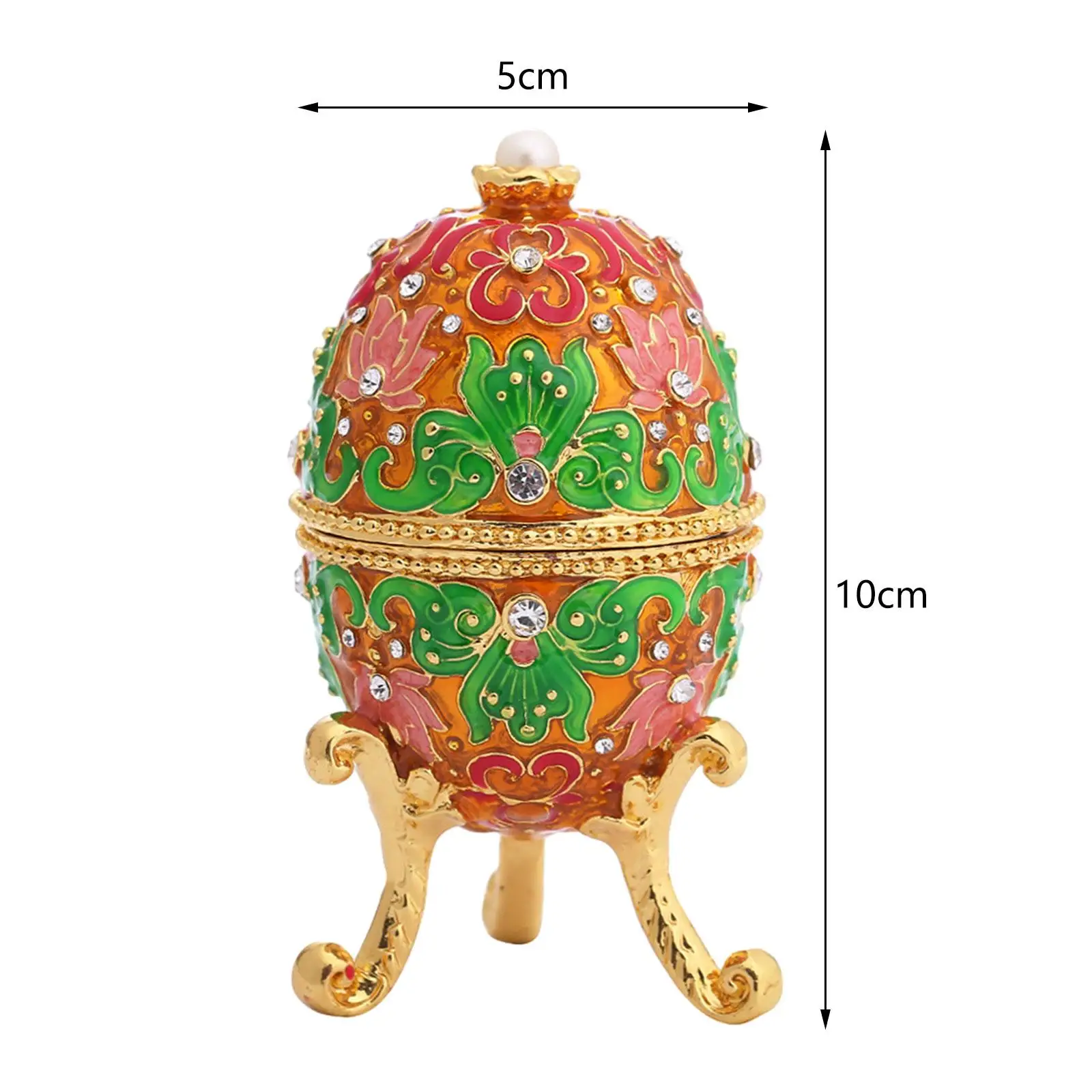 

Enameled Jewelry Box Desktop Delicate Egg Trinket Box for Ear Studs Pendants Charms Rings Necklaces Bracelets Home Decor