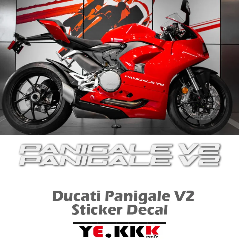 For DUCATI Panigale V2 Full Car Decal Sticker Fairing Sticker V2 Logo Custom Color Brushed Silver Black White