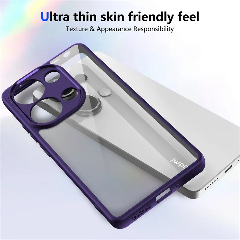 Luxury Shockproof Clear Phone Case with Silicone Bumper and Hard PC Cover
