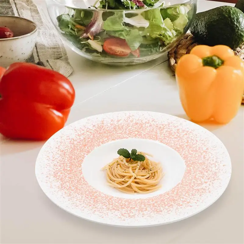 1Pc Practical Ceramic Plate Household Cake Pasta Storage Display Dish (Orange) | Дом и сад