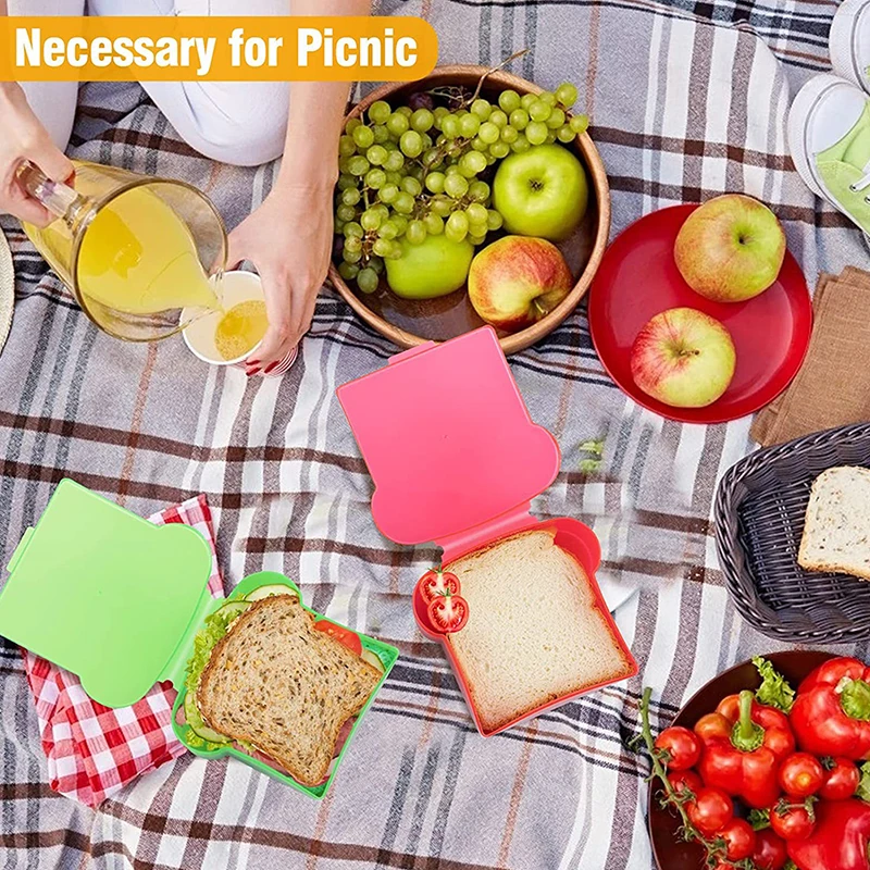 Description Picture 6 of itemSilicone Bread Container Portable Sushi Dessert Sandwich Toast Food Storage Box Microwaveable Transparent Kitchen Lunch Bento Bo