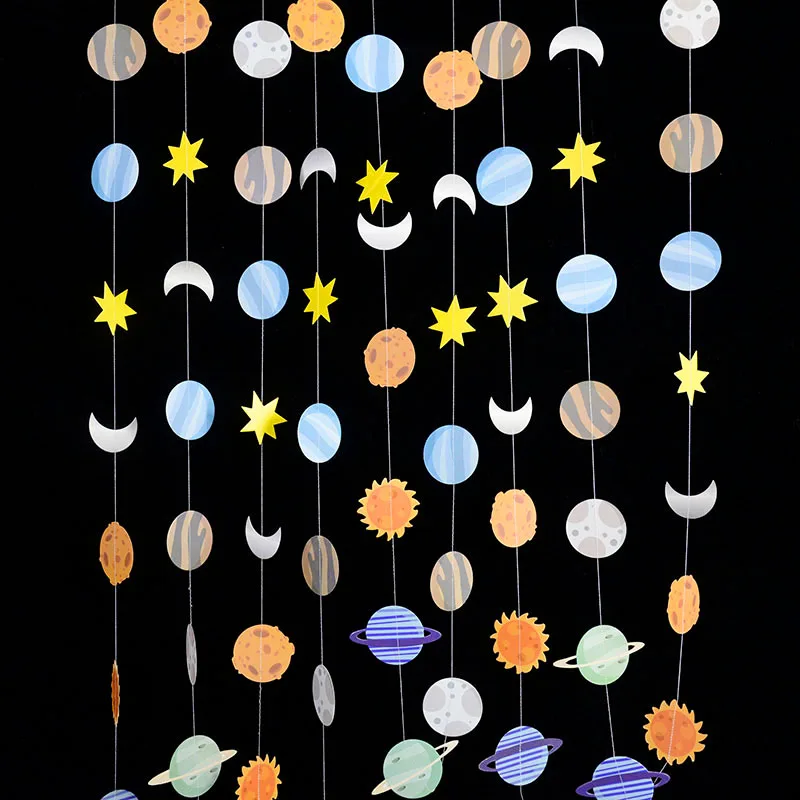 Universe Space Planets Starry Sky Party Hanging Decoration Paper Garlands Banner Kids Birthday Party Decorations Baby Shower Boy birthday streamers birthday banner party decorations