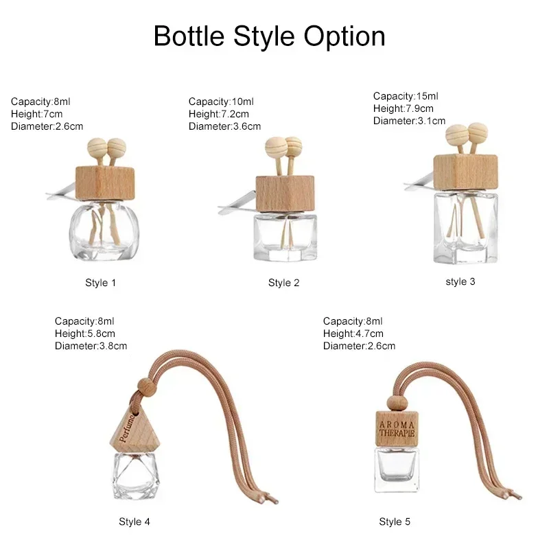 1pcs Free Car Mounted Aromatherapy Bottle Empty Car Interior Decorationvolatile Glass Bottle Perfume Clip Diffuser