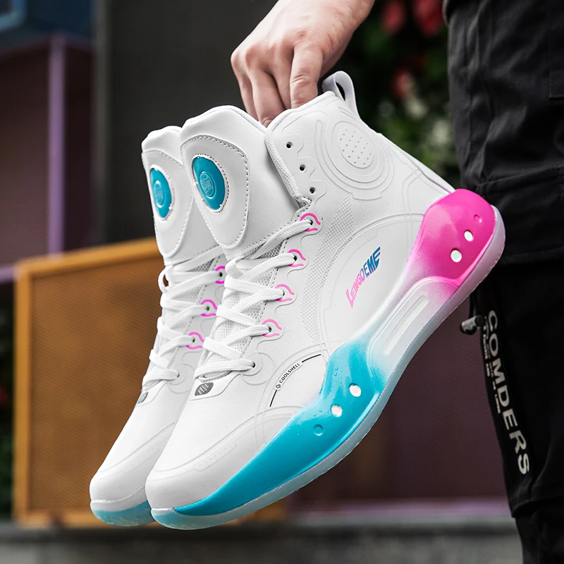 

New Running Basketball Shoes Cross border Large Basketball Shoes Anti-slippery Men Fashion Printed Basketball Trainers