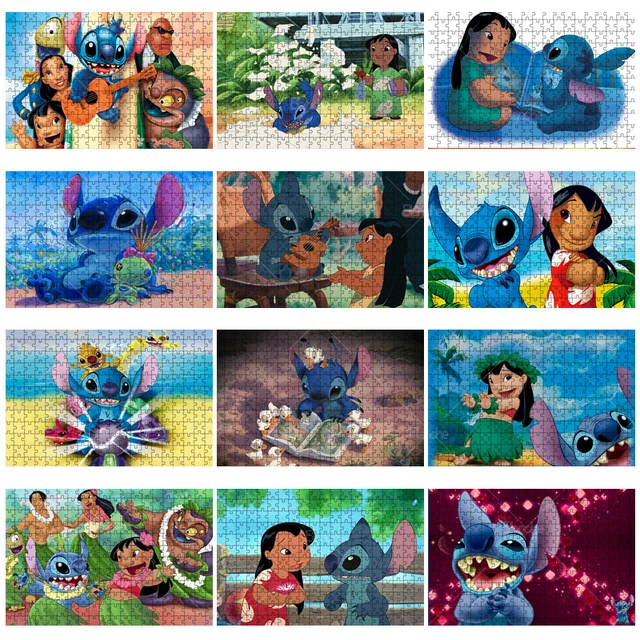 Cute Stitch Puzzle Game Disney Cartoon Q Version Jigsaw Puzzles Big Head  Stitch Toys Gift Lilo and Stitch Characters Puzzle Game - AliExpress