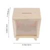 Wooden Piggy Bank Unopenable Savings Jar Kids Money Holder Storage Tip Box Donation Container Family Decor Item 5