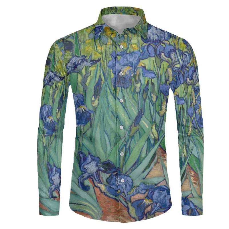 thumbnail image 1 of Camisas con estampado abstracto en 3D para hombre, camisas casuales de manga larga con botones y corte regular, camisetas de playa para hombre, camisetas de gran tamaño, 1 of 5