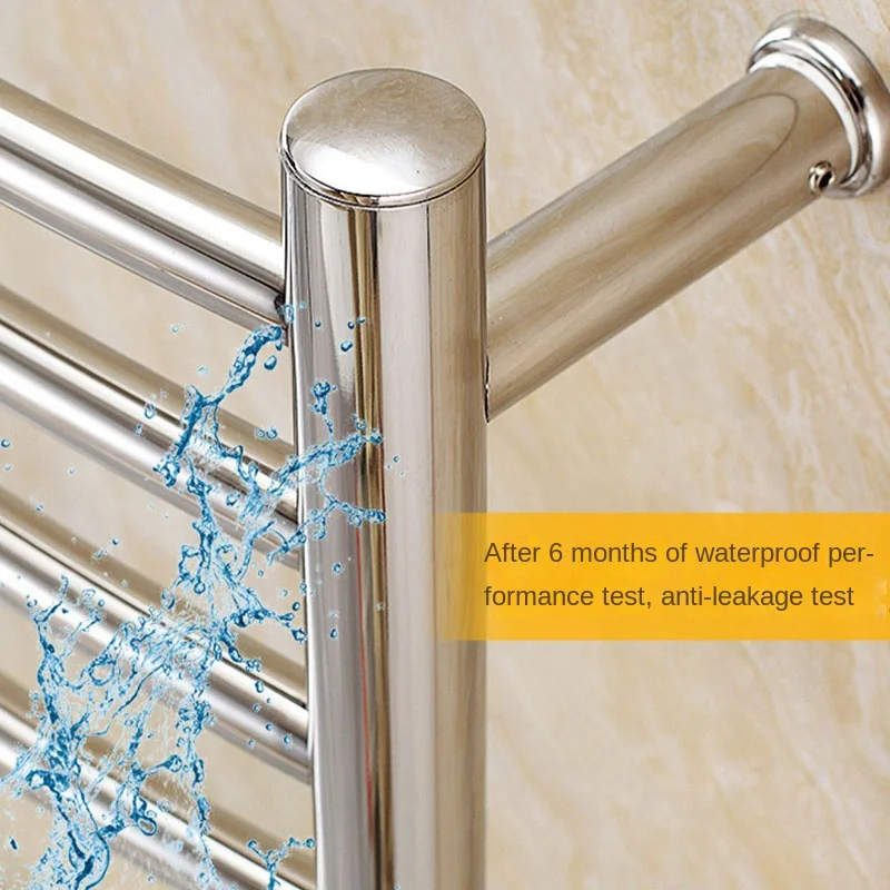 ใหม่ 750 มม.ชั้นวางผ้าขนหนูไฟฟ้า 304 สแตนเลส 45C คงที่อุณหภูมิ 5Min อุ่นราวแขวนผ้าเช็ดตัวผ้าเช็ดตัวอุ่น 110 V/220 V 1