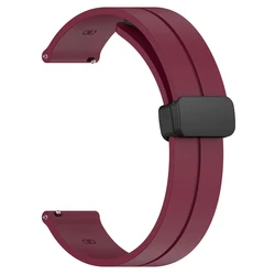 Universal Magnetic Silicone Smartwatch Strap - Sleek and Versatile Design for 22mm watch strap (Wine Red)