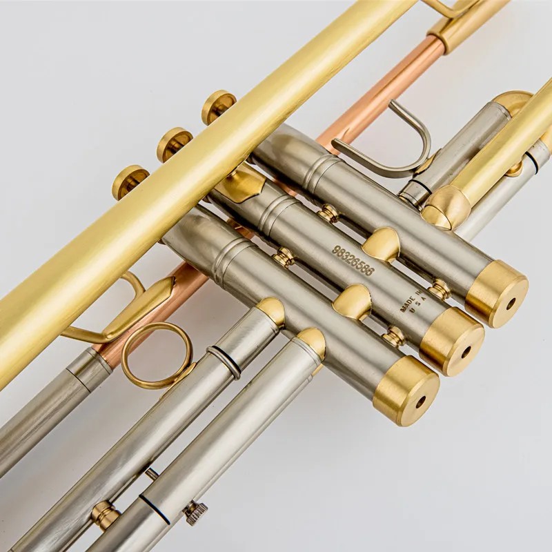 LR180S37 Trumpet Bb Flat Brass Gold-painted Exquisite Durable Brass Musical Instrument with Trumpet Mouthpiece Gloves Strap Case