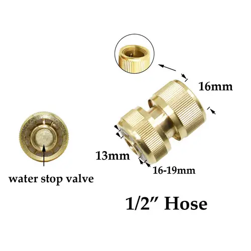 1/2'' 5/8" 3/4'' 1'' Brass Hose Quick Connector Water Stop Fitting Copper Thread Tap Coupling Garden Watering Gun Adapter - Image 13