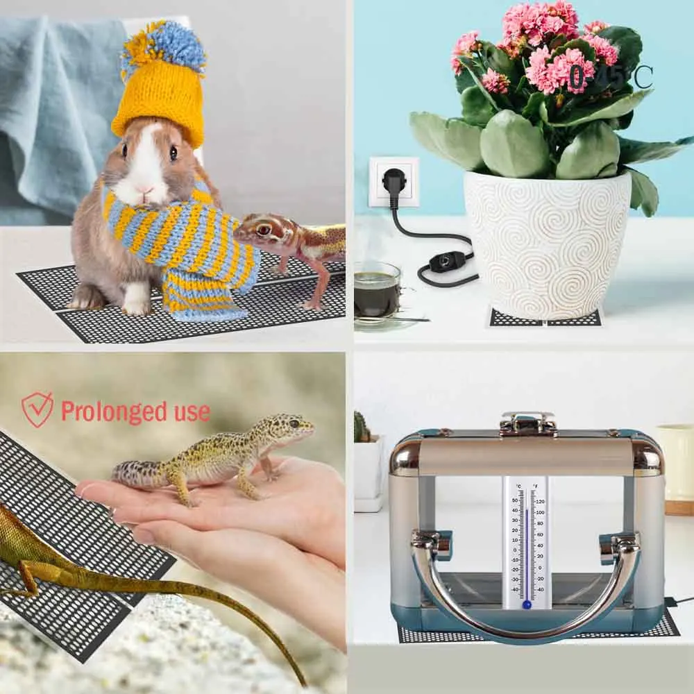 5/15/25/35W Plants Heating Pad Reptile Warmer Heat Mat with Temperature Control Waterproof for Indoor Garden Greenhouse Seedling