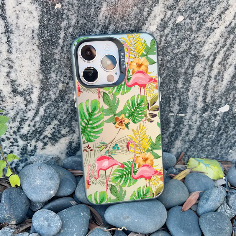 Rosa-Rote Flamingo Handyhülle für iPhone 17 16 15 14 Pro Max Plus 11 12 13 Mini Pro Max Laser-Handycover Stoßfeste Rückseite Schutzhülle – Detail 4